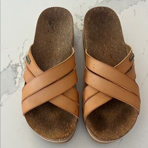 Reef Tan Cross-Strap Mules